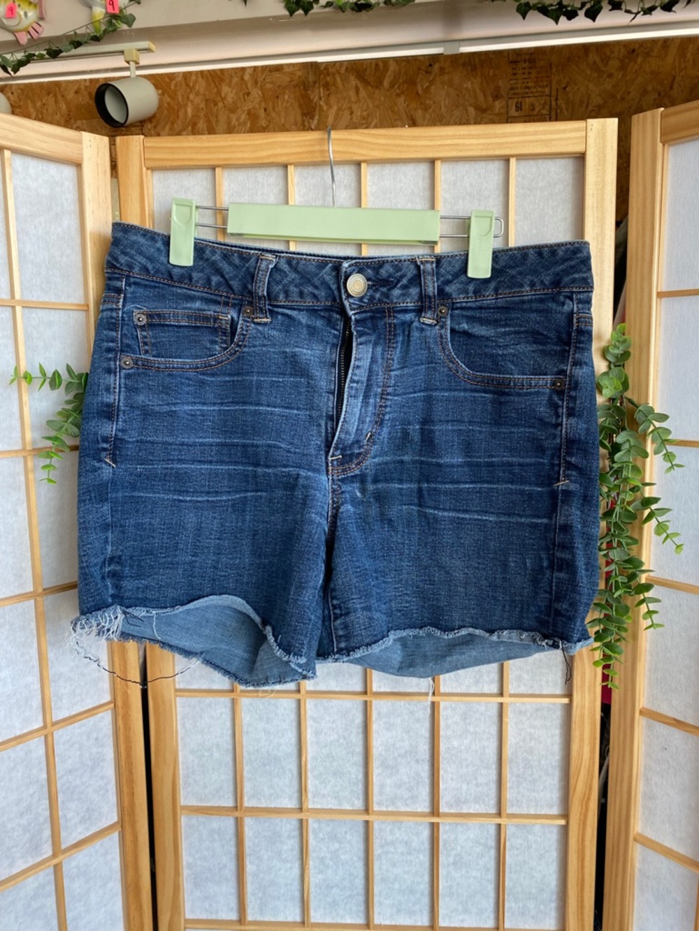 American Eagle Outfitters Dark Blue Denim Cutoff Shorts